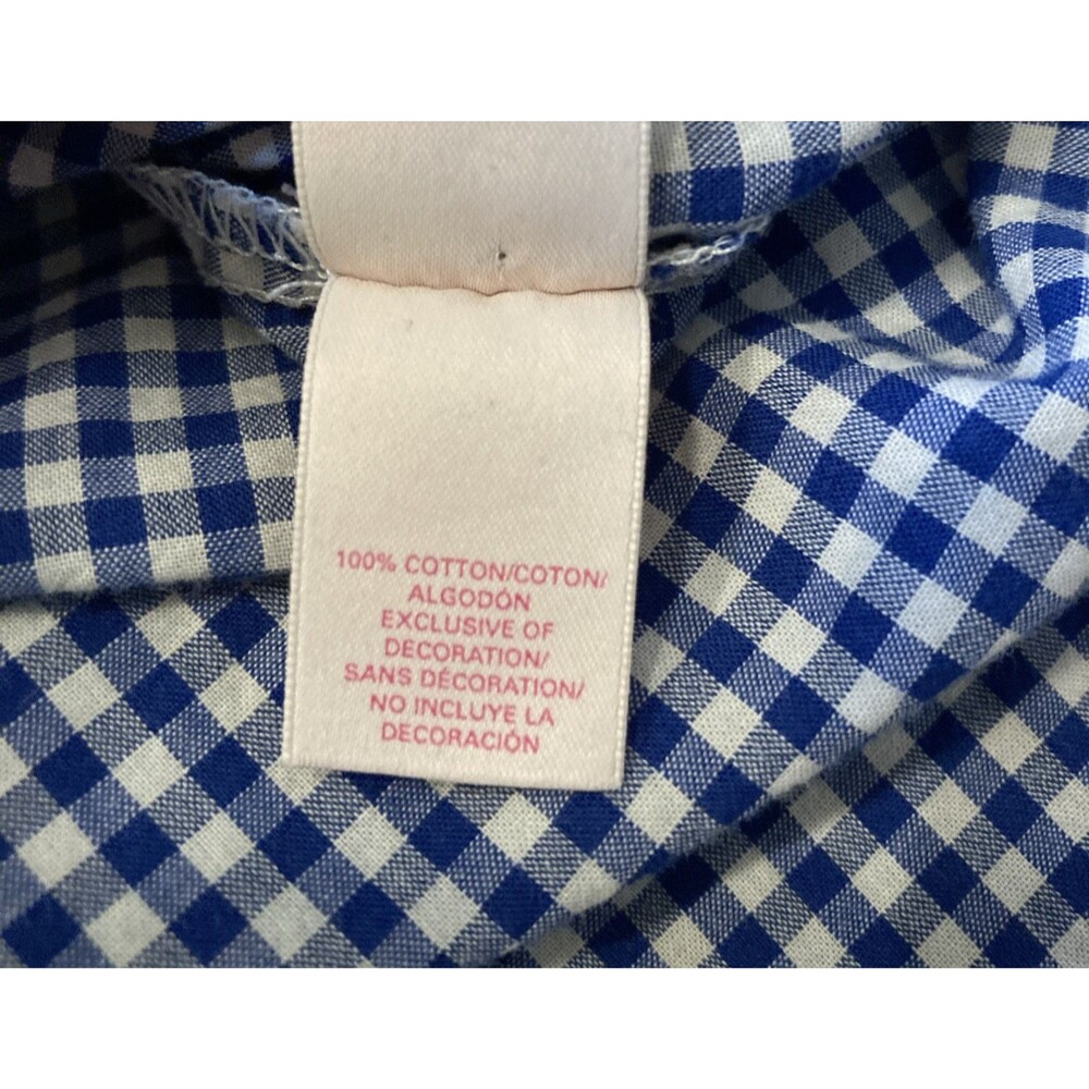 Victorias Secret Womens M Blue Gingham Button Up Cotton Sleep Shirt Boyfriend - Picture 4 of 10